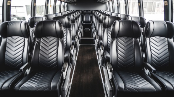 50 passenger charter bus inside daytona beach