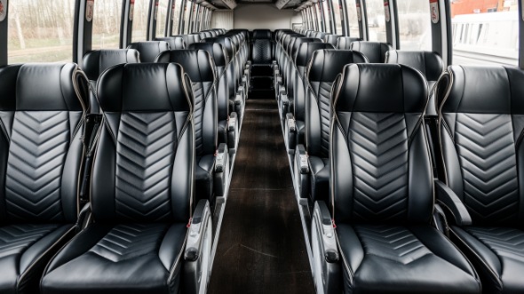 54 passenger charter bus inside daytona beach