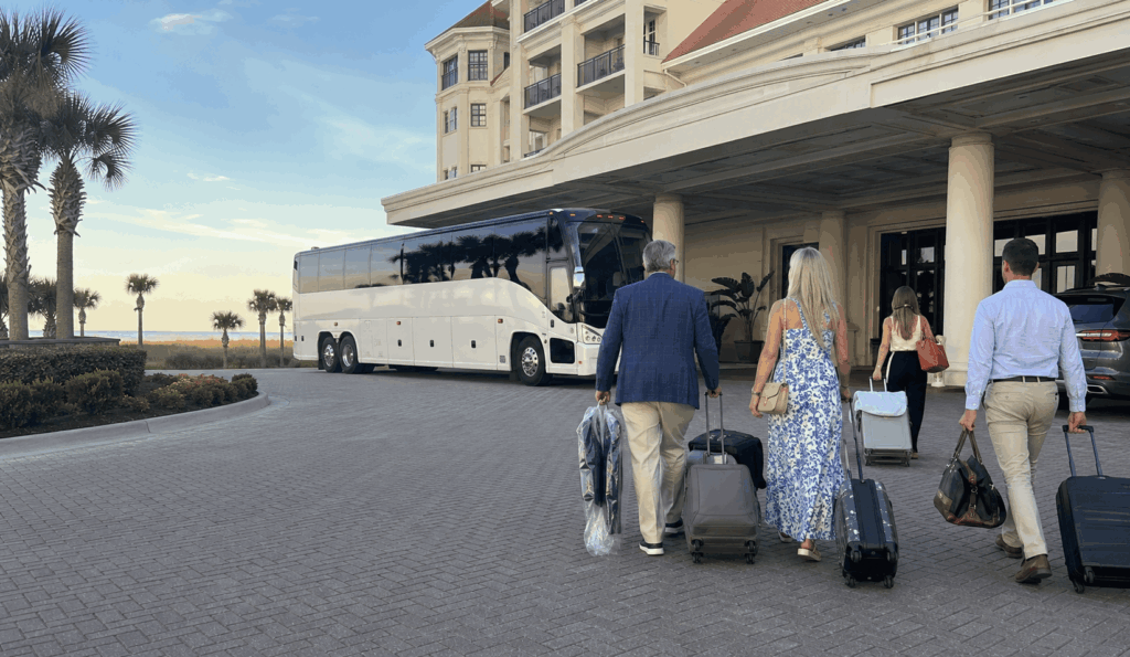 arriving at an amelia island resort for a destination wedding shuttle from jacksonville